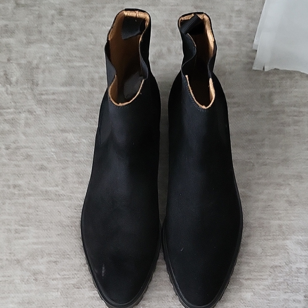 Quince Black Chelsea Lug Sole Boots Italian Suede - Picture 3 of 7